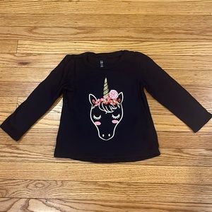 3T GAP long sleeve shirt with unicorn - blue